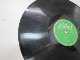 Rytmi R 6160 Rallineloset ja Rytmin kvintetti - Meni neljä miestä kaupunkiin / Ralli -savikiekkoäänilevy / 78 rpm 10&quot; record