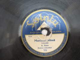 Sointu 378 A. Aimo - Murtunut elämä / Vanha kotimökki -savikiekkoäänilevy / 78 rpm 10&quot; record