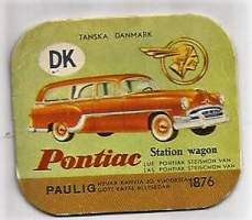 Pontiac - autokortti, keräilykuva, kahvipakettikuva