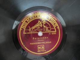 His Masters Voice X 6282, Mieskuoro Finlandia - Vid milan / Suruisena -savikiekkoäänilevy / 78 rpm 10&quot; record