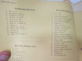 Valtionrautatiet VR - hankintaohjeita ja määrityksiä 1930-50 -luvuilta; Suojapeitteet, Voiteluaineet, Trasseli, Toimistohuonekalut, Pyyhinliinat, Sankasiteet, Orret