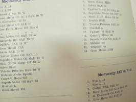 Valtionrautatiet VR - hankintaohjeita ja määrityksiä 1930-50 -luvuilta; Suojapeitteet, Voiteluaineet, Trasseli, Toimistohuonekalut, Pyyhinliinat, Sankasiteet, Orret
