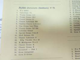 Valtionrautatiet VR - hankintaohjeita ja määrityksiä 1930-50 -luvuilta; Suojapeitteet, Voiteluaineet, Trasseli, Toimistohuonekalut, Pyyhinliinat, Sankasiteet, Orret