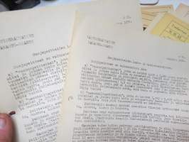 Valtionrautatiet VR - hankintaohjeita ja määrityksiä 1930-50 -luvuilta; Suojapeitteet, Voiteluaineet, Trasseli, Toimistohuonekalut, Pyyhinliinat, Sankasiteet, Orret