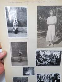 &quot;Unkarilainen kirjeenvaihtotoveri Nusi&quot; -suomalaisen 1930-luvun koululaisen / opiskelijatytön albumisivu, jossa 7 valokuvaa kirjeenvaihtotoverista -photographs