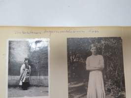 &quot;Unkarilainen kirjeenvaihtotoveri Nusi&quot; -suomalaisen 1930-luvun koululaisen / opiskelijatytön albumisivu, jossa 7 valokuvaa kirjeenvaihtotoverista -photographs