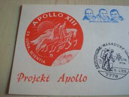 Apollo 13 kortti, Saksa, 1970. Katso myös muut kohteeni. Esim. paljon erilaisia avaruus-aiheisia maksikortteja sekä ensipäiväkuoria.