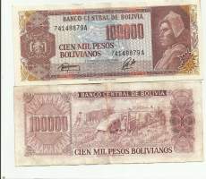 Bolivia 100 000 Peso  Bolivianos 1984 seteli