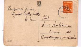 Joulukortti / Jenny Nyström. Kulkenut 21.12.1948
