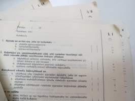 Ajokorttikokeen koekysymykset K 1 - K 10 &amp; L 1 - L 20 / Autokatsastusmiehet ry kysymyssarjat 1960-luvulta(?)