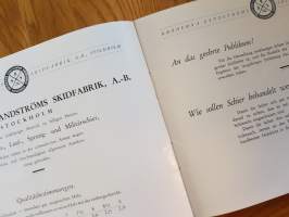 Bröderna Sandstöms Skidfabrik, Katalog für 1928 zu überreichen.