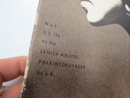 Suomen Kuvalehti 1962 nr 5, Lenita Airisto,Uuno Hannula, JFK, Oppikoulu, Tietokone tulee, Prinssi Charles Gordonstoun kouluun, Varsovan kulttuuritalo, ym.