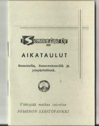 Aikataulut Somerolla, Somerniemellä ja ympäristössä  aikataulu  1965 aikatauluvihko 16 sivus