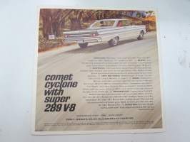 Mercury Comet - Cyclone with super 289 V-8 -myyntiesite / brochure