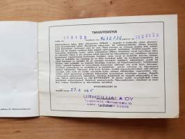 Nymanbolagen&#039;in mopedien ohjekirja ja takuutodistus, 1965