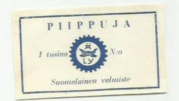 Äly valmiste Piippuja 1 tusina-   tuote-etiketti