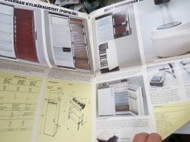 Husqvarna kotitalouskoneet 1983 -myyntiesite / brochure in finnish