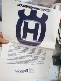 Husqvarna kotitalouskoneet 1983 -myyntiesite / brochure in finnish