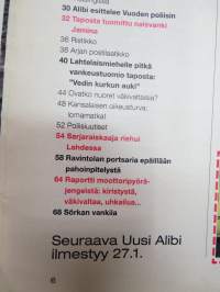 Alibi 2000 nr 1, Jammun haastattelu, Pietarsaari pommimies, Tappajavanki Jamina, 15-vuotias sarjaraiskaaja riehui, 90-luvun poliisisurmat, Turun paistinpannusurma