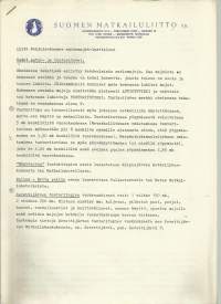 Suomen Matkailuliitto / Uudt Pohjois-Suomen autio- ja tunturiruvat 1960-luvulla valmistuneet - moniste 9 sivua