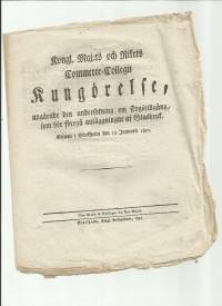 Kungörelse - Glasbruk  1831