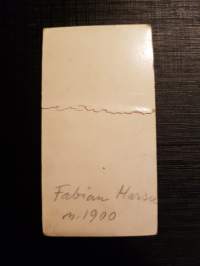 CDV - Visiittikorttivalokuva. Fabian Harsu, kuvattu n. vuonna 1900. Olga Oksanen Jyväskylä