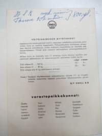 Shell voiteluaineiden hinnasto - autoöljyt- ja rasvat - 15.3.1961 -lubrications price list