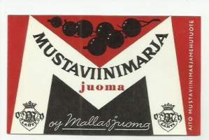 Mustaviinimarja juoma,  juomaetiketti