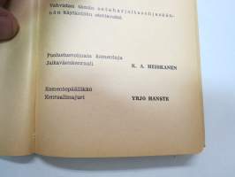 Sotaharjoitusohjesääntö (SotahO) 1957 + liite &quot;Ohjeita erotuomaritoimintaa varten -finnish army rules for military rehearsal operations etc.