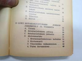 Sotaharjoitusohjesääntö (SotahO) 1957 + liite &quot;Ohjeita erotuomaritoimintaa varten -finnish army rules for military rehearsal operations etc.