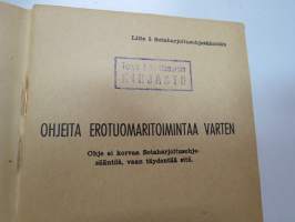 Sotaharjoitusohjesääntö (SotahO) 1957 + liite &quot;Ohjeita erotuomaritoimintaa varten -finnish army rules for military rehearsal operations etc.