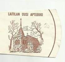 Laitilan Uusi  Apteekki  - resepti signatuuri  1964