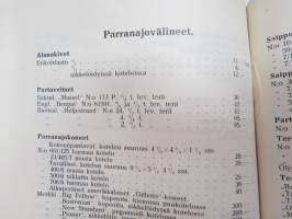 Oy Suomen urheiluaitta Ab - SUA - Päähinnasto 1926 - mukana saatekirje osoitettuna &quot;Nousiaisten Suojeluskunta, Nousiainen&quot;, luettelossa myös Suojeluskuntatarvikkeita