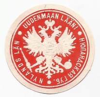 Uudenmaan Lääni paperisinetti n 1870 - sinetti