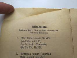 Kiitos Laulu Niistä suurista eduista, Wapaudesta ja Kansallisoikeuksista, joita Suomen kansa on wiime aikoina saawuttanut Suurlakon aikana 1905