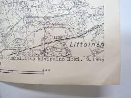 Kurala - Pääskyvuori - Littoinen 1955 -kartta / map