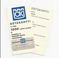 OK ostokortti on Teille 1000 markan arvoinen - hakemus 1957