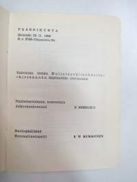 Kuljetusvälinehuolto-ohjesääntö (Kväl HO) -Finnish army transport device service manual