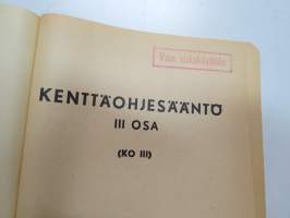 Kenttäohjesääntö (KO III) 1957 -finnish army field manual