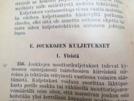Liikenne- ja kuljetusohjesääntö  I osa (LKO I) - Tieliikenne ja -kuljetukset 1959 -Finnish army transport manual, road transports