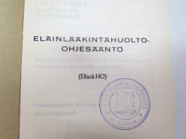 Eläinlääkintähuolto-ohjesääntö (EllääkHO) 1960 -Finnish army manual, animal care