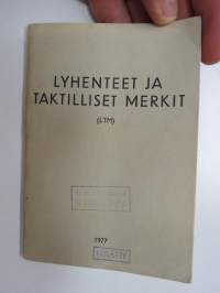 Lyhenteet ja taktilliset merkit (LTM) 1977 -Finnish army tactical sign &amp; letter shortenings guide