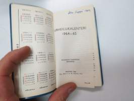 Urheilukalenteri 1964-65 Almanakka / kalenteri -calendar
