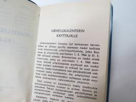 Urheilukalenteri 1964-65 Almanakka / kalenteri -calendar