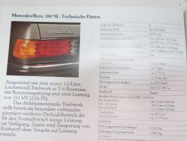 Mercedes-Benz 280 SL, 380 SL, 500 SL 1985 -myyntiesite / brochure