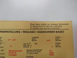 Daf 33 1968 Sun Electric Corporation -säätöarvokortti, monikielinen - englanti - espanja - saksa - ranska -Technical specifications card