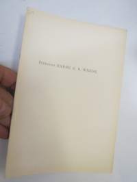 Friherre Rabbe G.O. Wrede, minnesskrift av R.A. Wrede