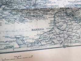 Iso Britannia ja Irlanti Yleisradion sotakatsauksia varten- Storbritannien och Irland för Rundradions översikter av krigsläget -sotatilannekartta