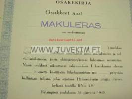 Asunto Oy Yhdys-Kyro, Helsinki 1949 -osakekirja