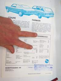 Toyota Corolla 1200 1974 -myyntiesite / brochure